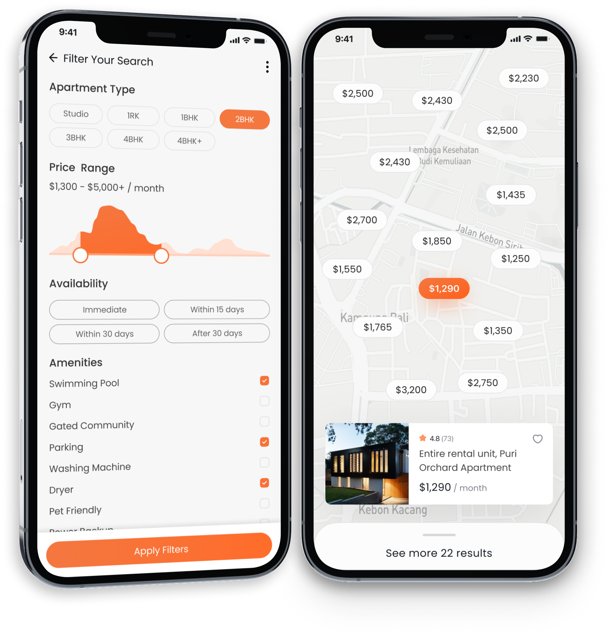 Search and Filter Screen