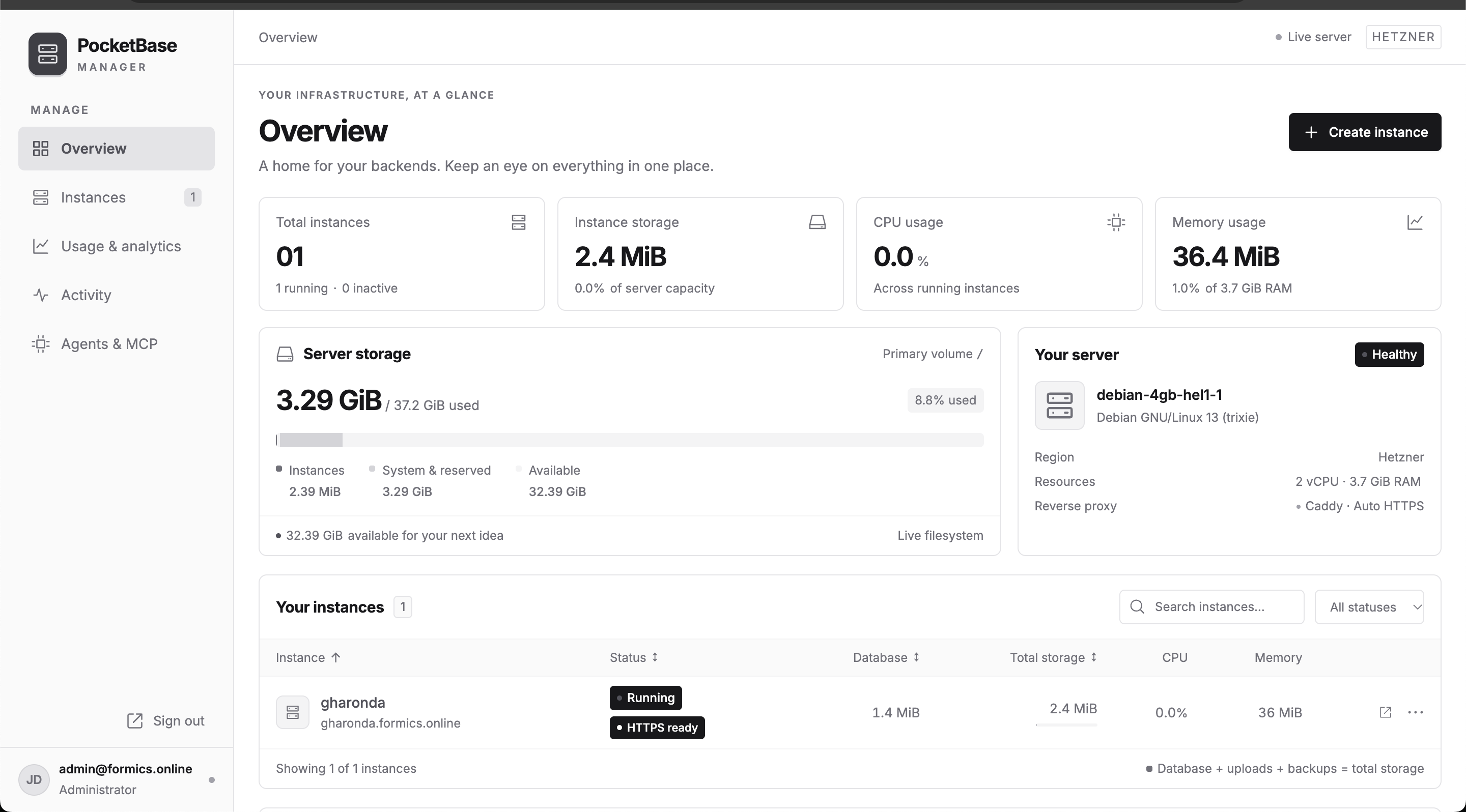 PocketBase Manager product design